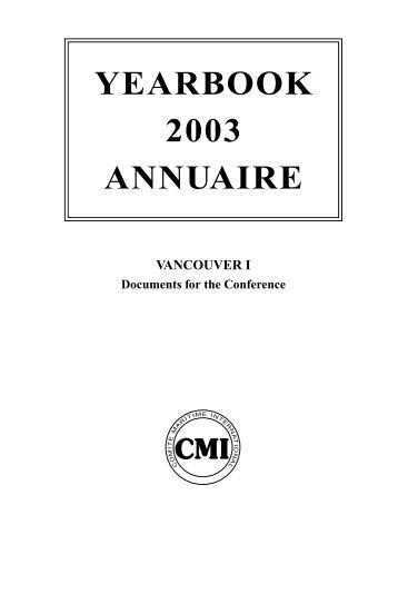 CMI Yearbook 2003 - Comite Maritime International