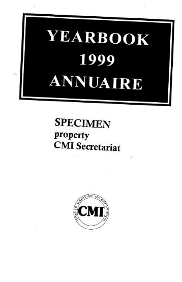 CMI Yearbook 1999 - Comite Maritime International