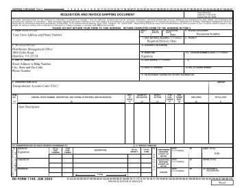 DD Form 1149, Requisition and Invoice/Shipping Document, June ...