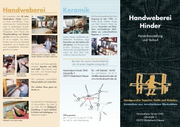 Keramik - Handweberei Hinder