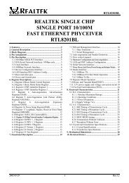 realtek single chip single port 10/100m fast ethernet phyceiver