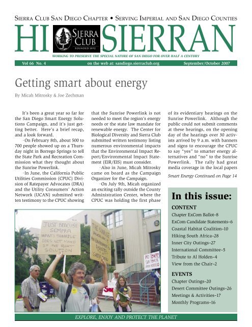 Hi Sierran Sierra Club San Diego Chapter