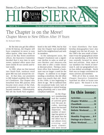 Hi Sierran - San Diego Chapter - Sierra Club