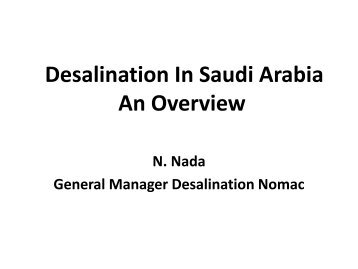 Desalination In Saudi Arabia An Overview