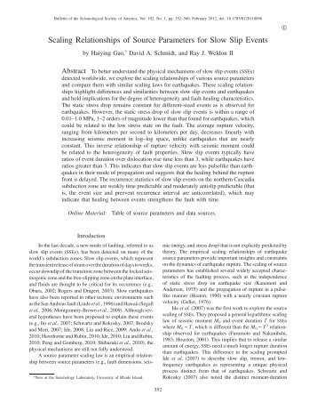 Scaling Relationships of Source Parameters for Slow Slip Events