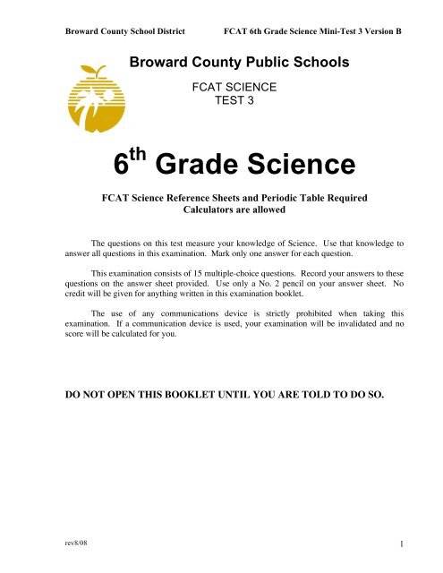 6 Grade Science