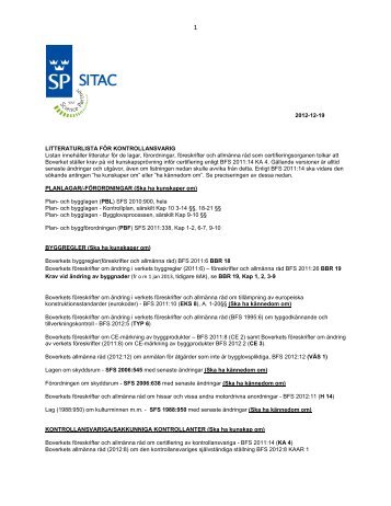 Litteraturlista KA - Sitac