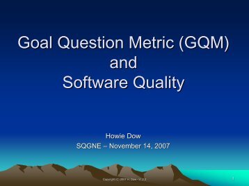 Goal Question Metric (GQM) and Software Quality - sqgne