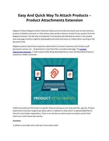 Easy And Quick Way To Attach Products – Product Attachments Extension