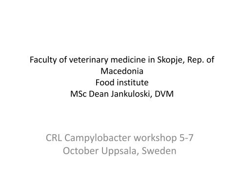 Faculty of veterinary medicine in Skopje Food institute - SVA