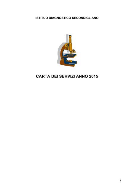 CARTA DEI SERVIZI ANNO 2015
