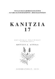 Kanitzia_17. (2010) - NYME TermÃ©szettudomÃ¡nyi Kar - Nyugat ...