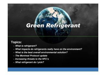 Green Refrigerant Update - Trane Hong Kong