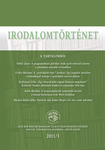 2011/3. szÃ¡m - IrodalomtÃ¶rtÃ©net