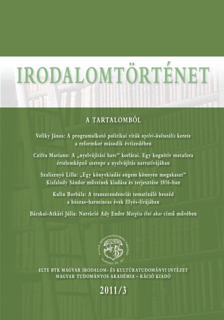 2011/3. szÃ¡m - IrodalomtÃ¶rtÃ©net