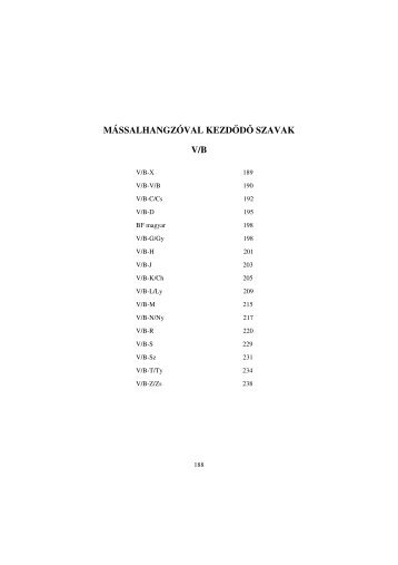 mássalhangzóval kezdődő szavak v/b - Levente Vezér honlapja