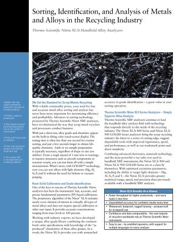 Sorting, Identification, and Analysis of Metals and ... - Us-tech.co.za