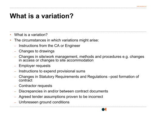 Understanding variations – a contractor's perspective