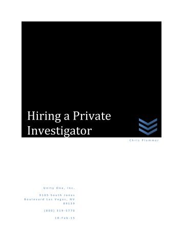 Hiring a Private Investigator