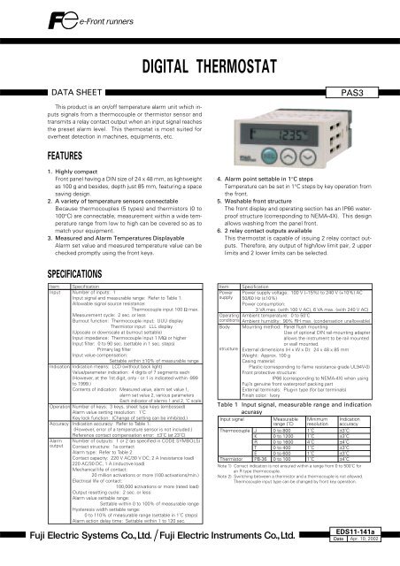 DIGITAL THERMOSTAT - Western Gauge and Instruments Ltd.