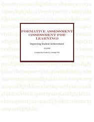 FORMATIVE ASSESSMENT (Assessment for learning)