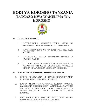 tangazo kwa wakulima wa korosho ii - cashewnut board of tanzania