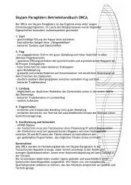 Skyjam Paragliders Betriebshandbuch ORCA