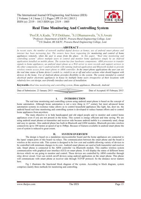 Real Time Monitoring And Controlling System
