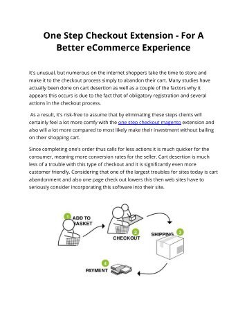 One Step Checkout Extension - For A Better eCommerce Experience