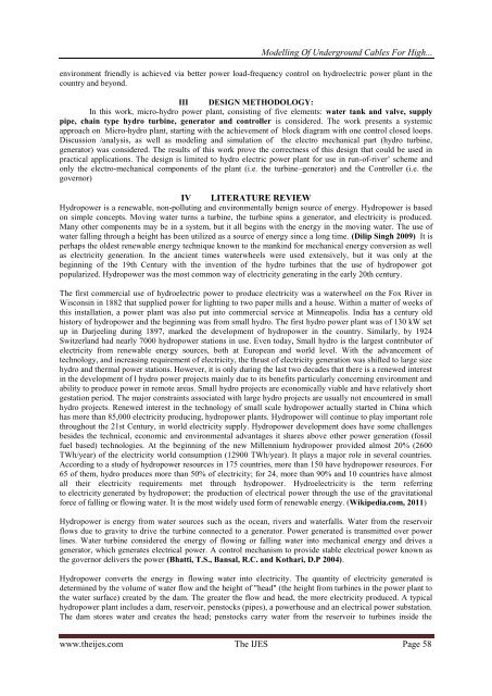 Modelling Of Underground Cables for High Voltage Transmission