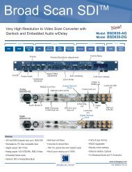 Broad Scan SDI - COMM-TEC