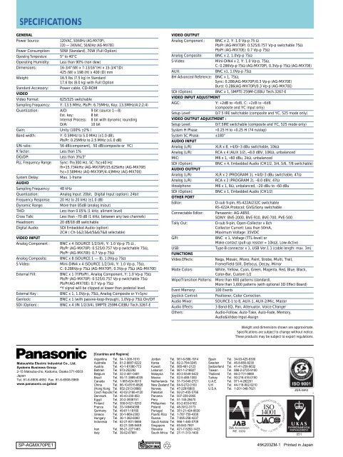 AG-MX70 Brochure - Panasonic FTP