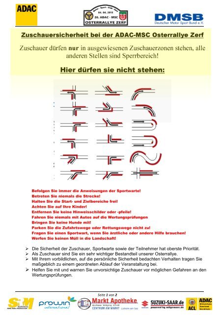 Zuschauer Sicherheitsinformation