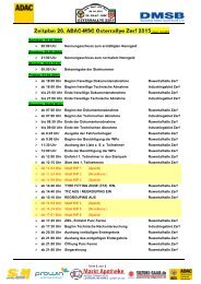 Zeitplan der 26. ADAC-MSC Osterrallye