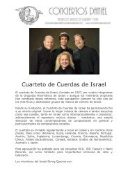 Cuarteto de Cuerdas de Israel - Conciertos Daniel