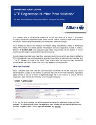 CTP Registration Number Plate Validation - Allianz Engage