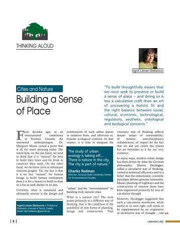 Building a Sense of Place - Center for Urban Green Spaces