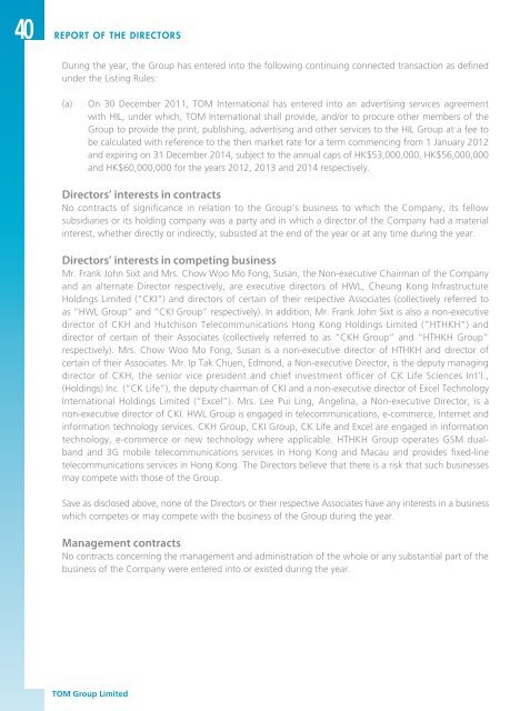 2011 Annual Report - TOM Group