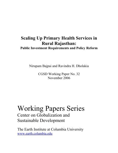 scaling up primary healthcare services - Columbia Global Centers