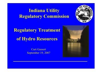 Regulatory Treatment of Hydro Resources - Narucpartnerships.org