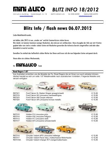 Blitz Info 18 2012 - miniauto Andreas Bunte KG