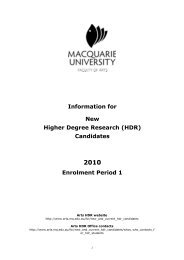 Commencement Programs - Faculty of Arts - Macquarie University