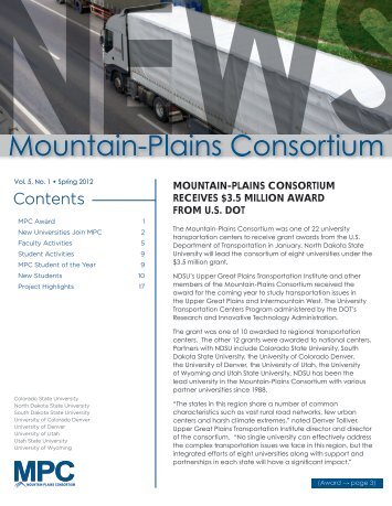 Vol. 5, No. 1 - Mountain-Plains Consortium (MPC)