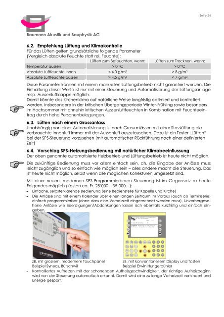 Schlussbericht Messungen, Auswertung ... - Pfarrei Wünnewil-Flamatt