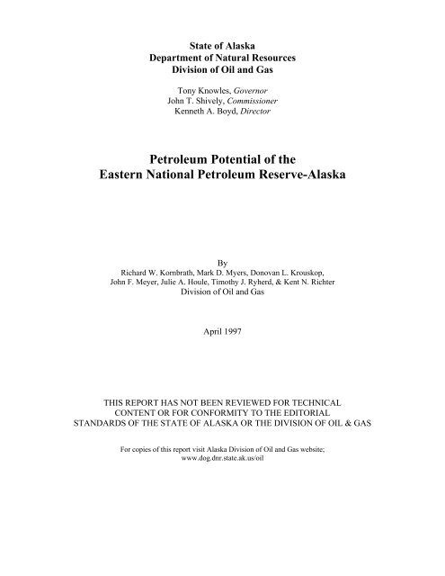 Petroleum Potential of the Eastern NPR-A - State of Alaska DNR ...