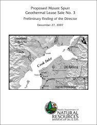 Preliminary Best Interest Finding - State of Alaska DNR, Division of ...