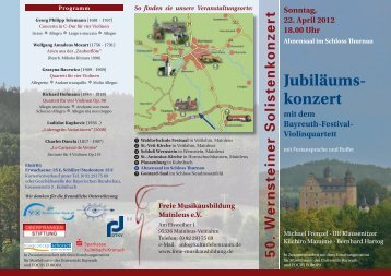 Jubiläums- konzert - Freie Musikausbildung Mainleus eV