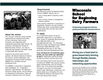 Wisconsin School for Beginning Dairy Farmers - Center for ...