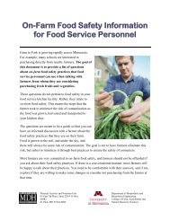 Tool: On-farm food safety information for food service personnel