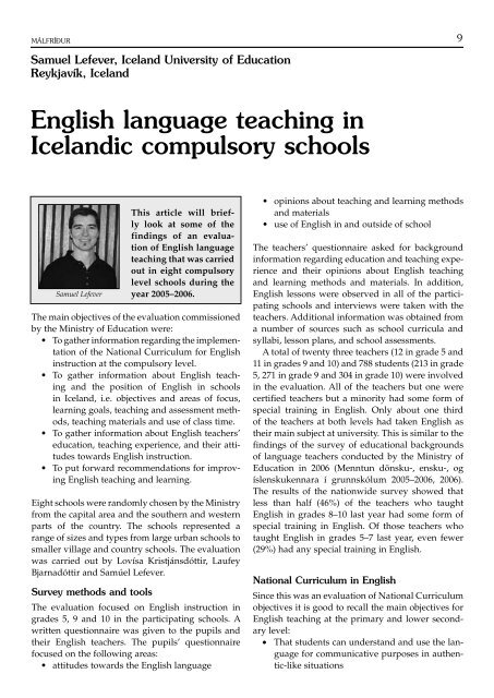 ReykjavÃk, Iceland English Language Teaching In Icelandic - MÃ¡lfrÃÃ°ur